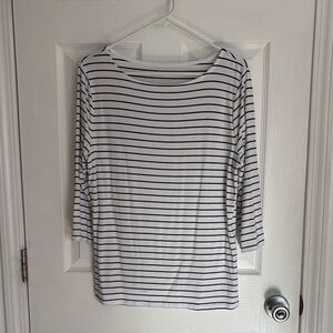 a new day Black and White Striped Long Sleeve Top